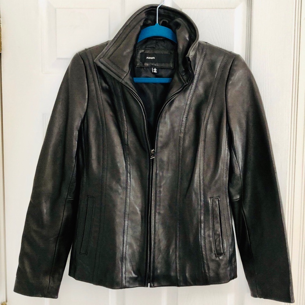 Black genuine leather jacket
